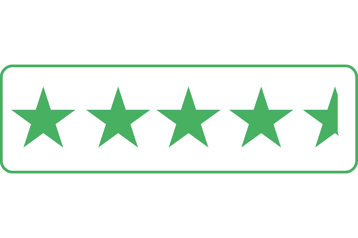 Customer Satisfaction 4.5 Stars Icon